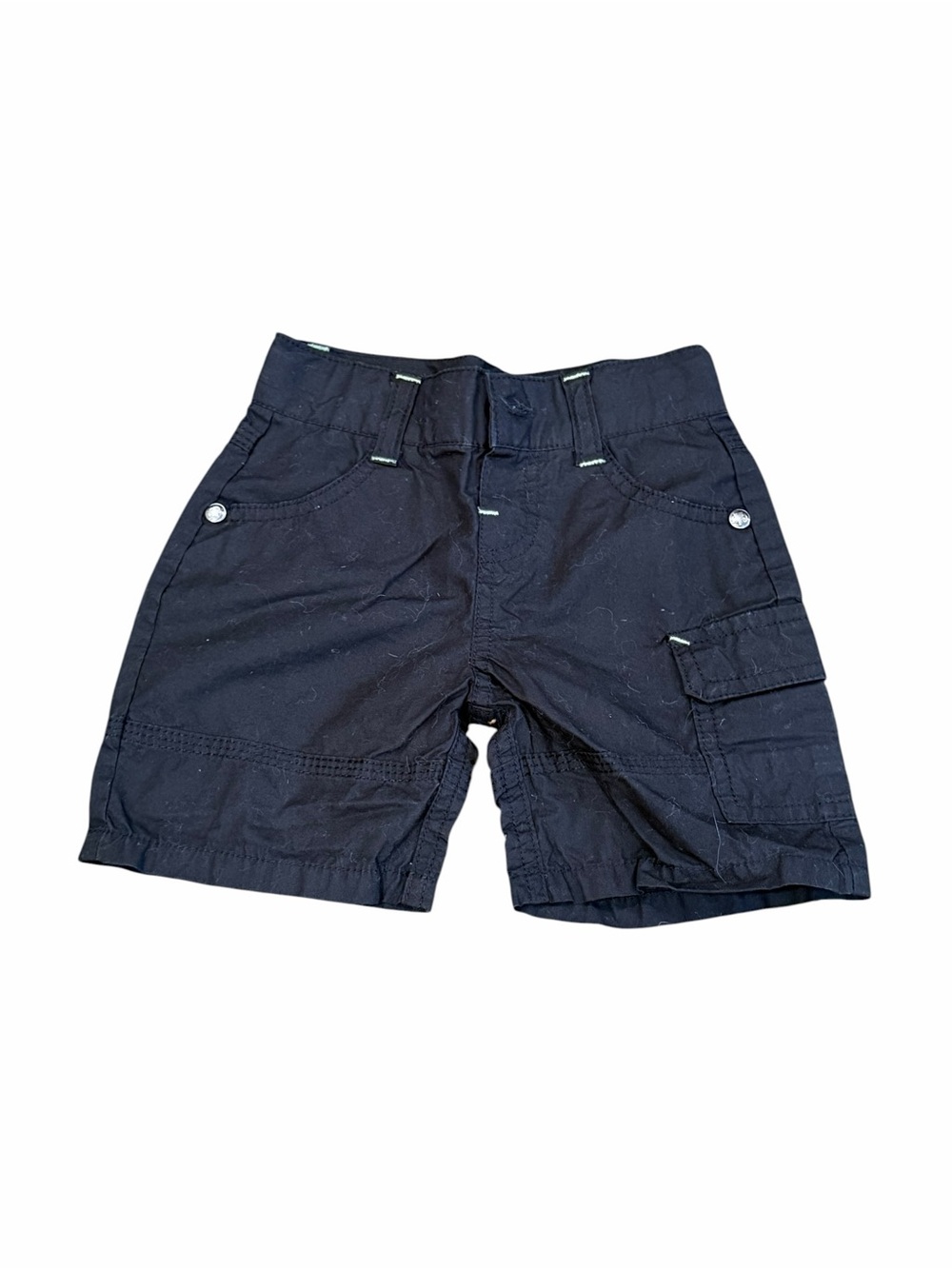 3Pommes, Boys Black Lightweight Cargo Shorts, Size 12 months